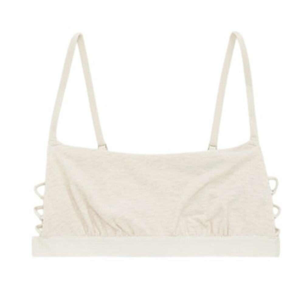 🆕Aerie Cotton Bandeau Bralette - Heather Frost NWT Size XL